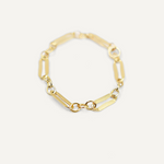Gold filled chain ring on a white background