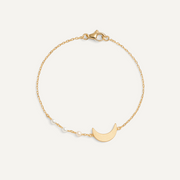 Crescent Tiny Moon Bracelet - Liora Monroe
