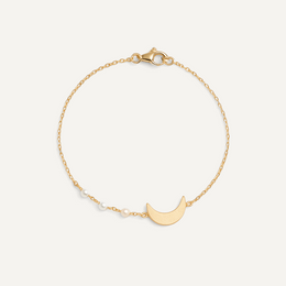 Crescent Tiny Moon Bracelet - Liora Monroe