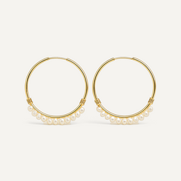 Glace Lux Pearl Hoops - Liora Monroe