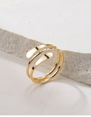 Solace Hammered Cuff Ring - Liora Monroe