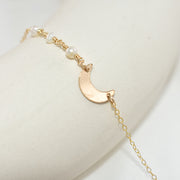 Crescent Tiny Moon Bracelet - Liora Monroe