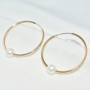 Eden Luma Pearl Hoops - Liora Monroe
