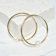 Eden Luma Pearl Hoops - Liora Monroe