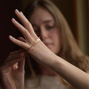 Auri Hammered Bangle Bracelet - Liora Monroe